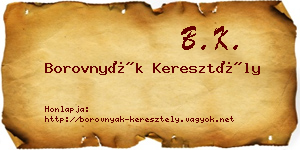 Borovnyák Keresztély névjegykártya